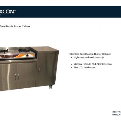 Stainless Steel Mobile Burner Cabinet